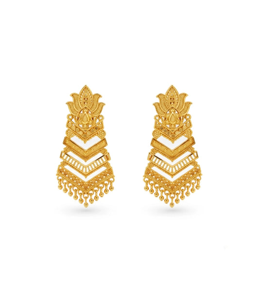 Gold Plated Statement Dangler Earrings