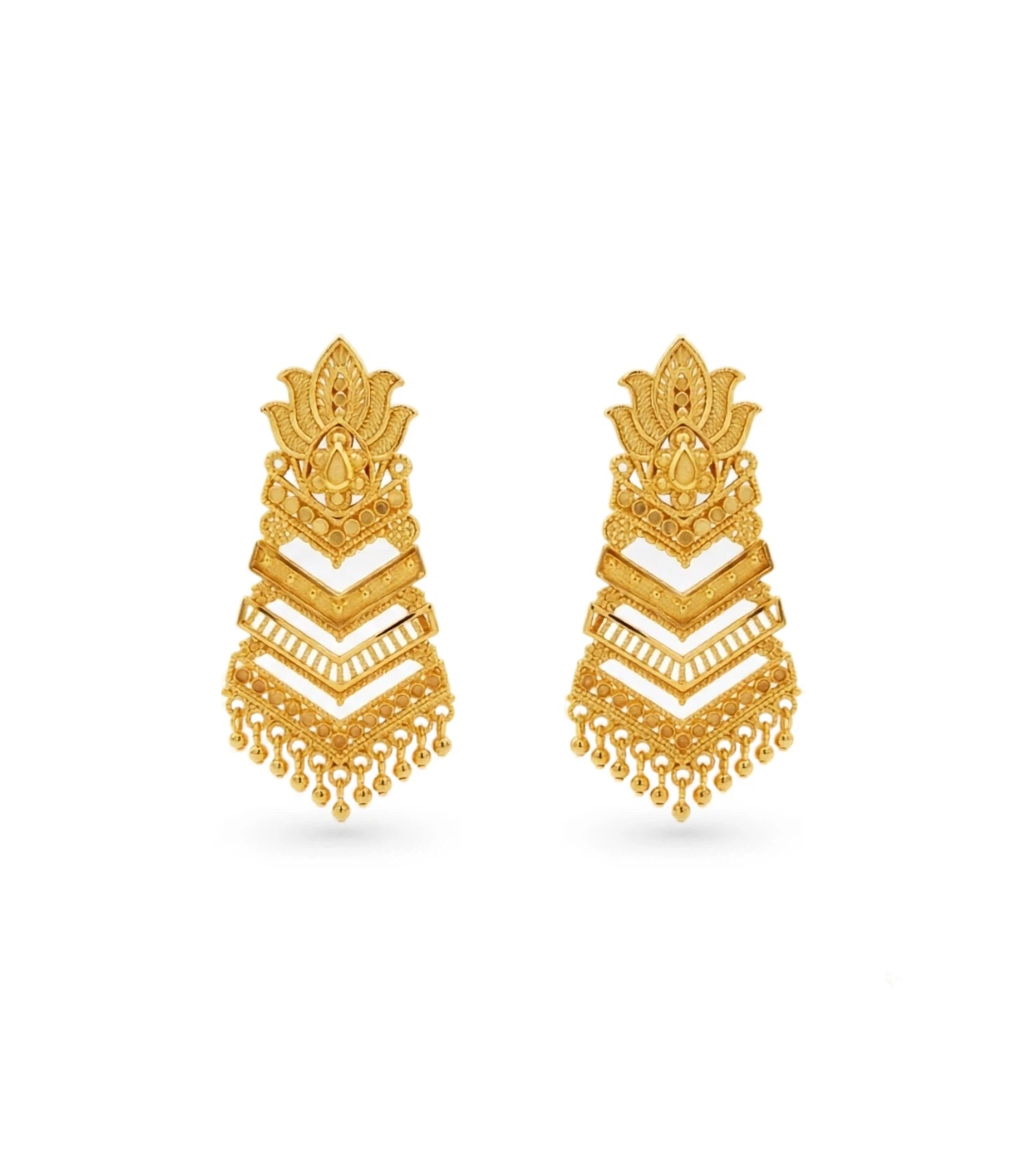 Gold Plated Statement Dangler Earrings