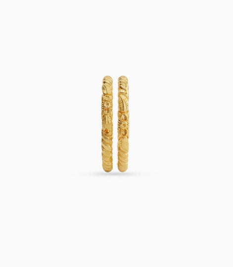 Gold Plated Wedding Leaf Motif Kada