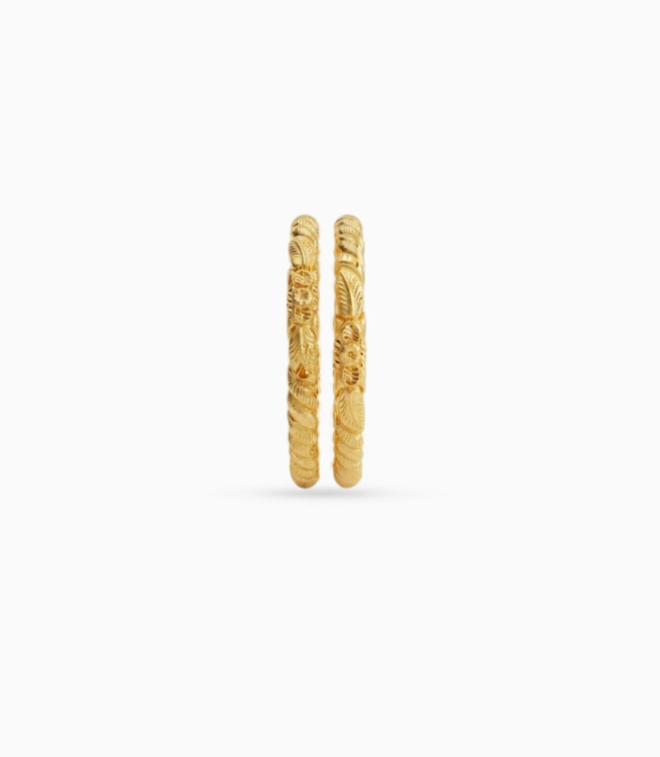 Gold Plated Wedding Leaf Motif Kada