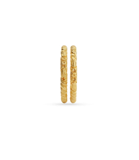 Gold Plated Wedding Leaf Motif Kada