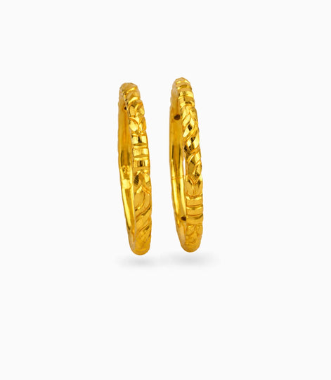 Gold Plated Wedding Twisted Leaf Kada