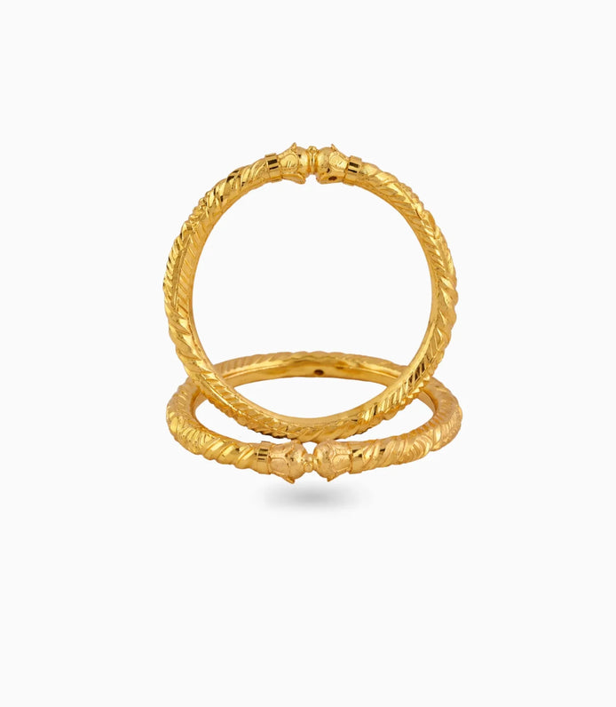 Gold Plated Wedding Floral Leaf Kada