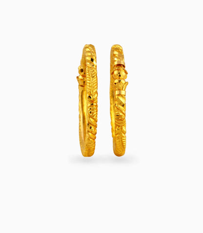 Gold Plated Wedding Floral Leaf Kada
