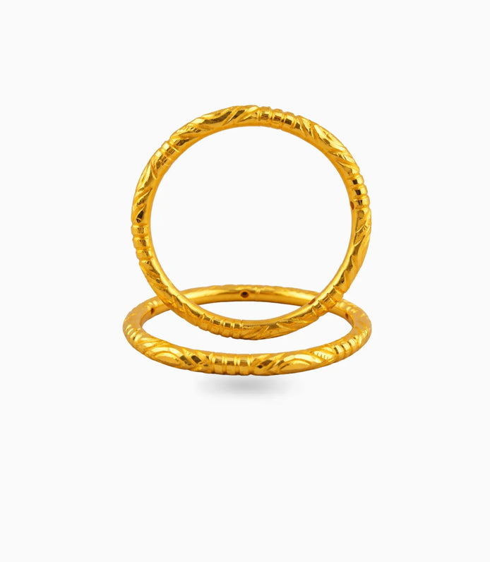 Gold Plated Wedding Diamond Cut Kada