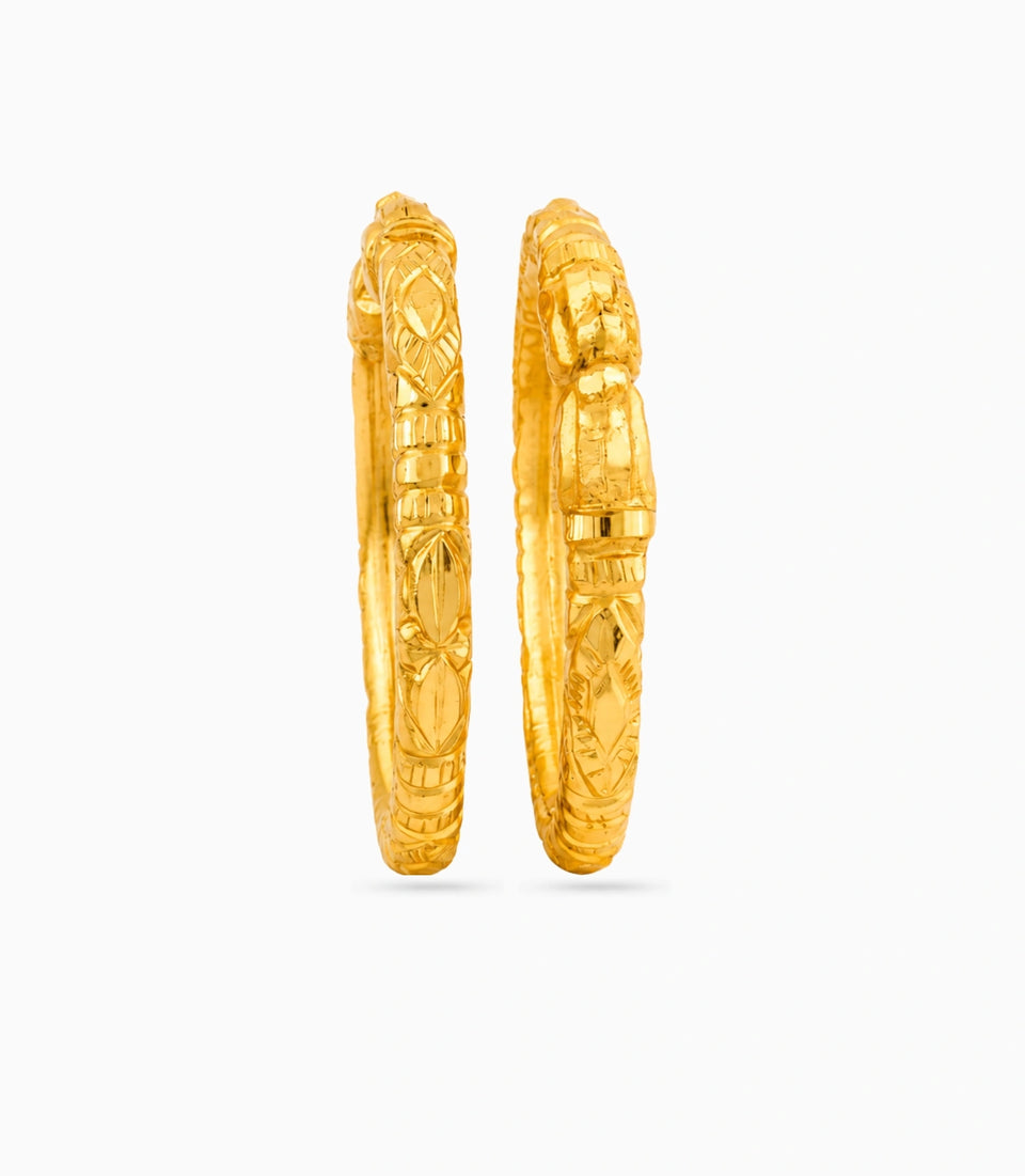 Gold Plated Wedding Shining Elephant Kada