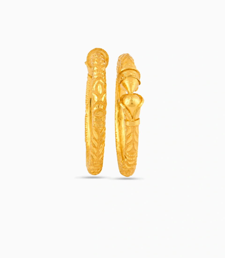 Gold Plated Wedding Heart Motif Kada