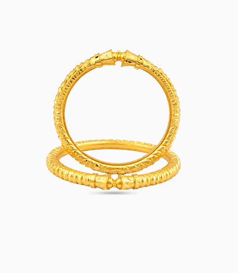Gold Plated Wedding Pillar Barrel Kada