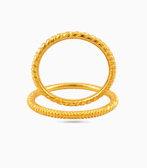 Gold Plated Wedding Twisted Engraved Kada