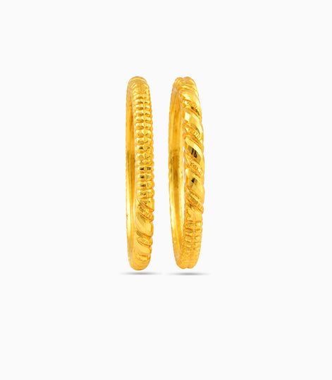Gold Plated Wedding Twisted Engraved Kada