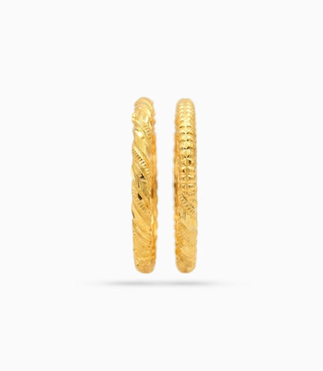 Gold Plated Wedding Twisted Engraved Kada