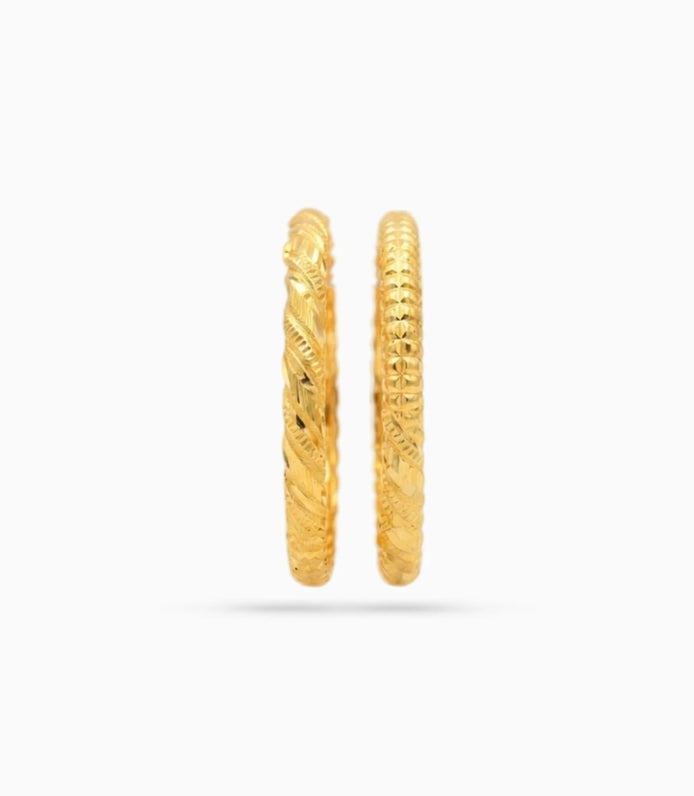 Gold Plated Wedding Twisted Engraved Kada