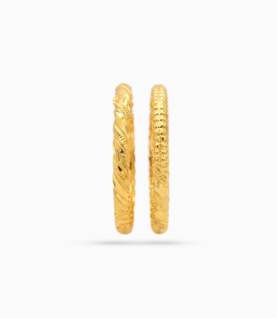 Gold Plated Wedding Twisted Engraved Kada