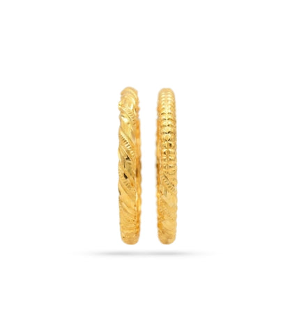 Gold Plated Wedding Twisted Engraved Kada