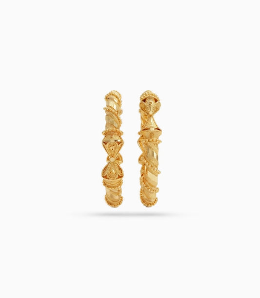 Gold Plated Wedding Twisted Paisley Kada