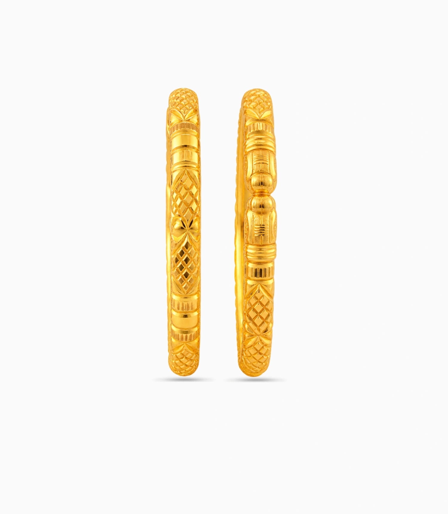 Gold Plated Wedding Diamond Cut Elephant Kada
