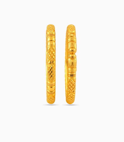 Gold Plated Wedding Diamond Cut Elephant Kada
