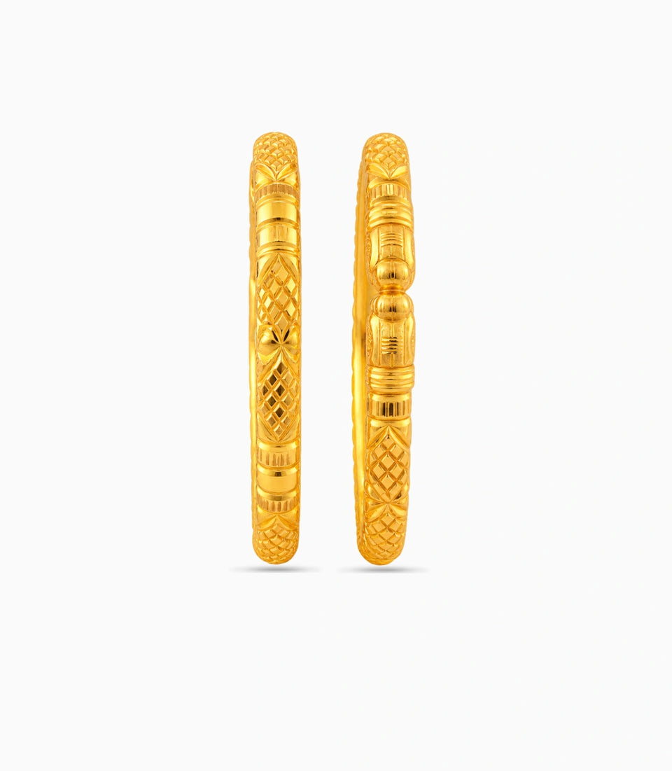 Gold Plated Wedding Diamond Cut Elephant Kada
