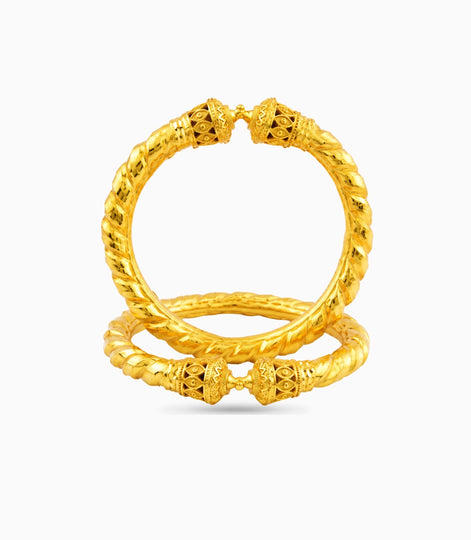 Gold Plated Wedding Spiral Rope Kada