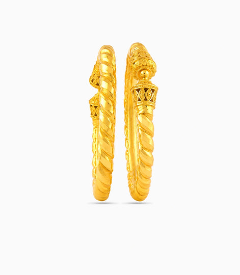 Gold Plated Wedding Spiral Rope Kada