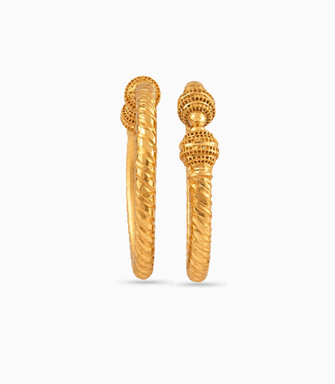 Gold Plated Wedding Filigree Spiral Kada