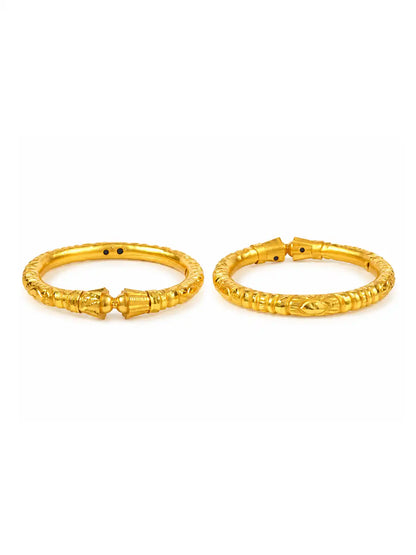 Gold Plated Wedding Barrel Motif Kada