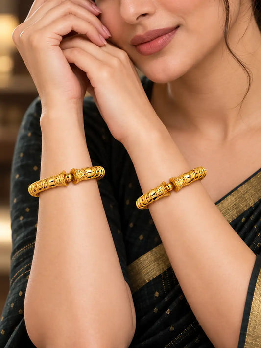 Gold Plated Wedding Twisted Chillai Kada