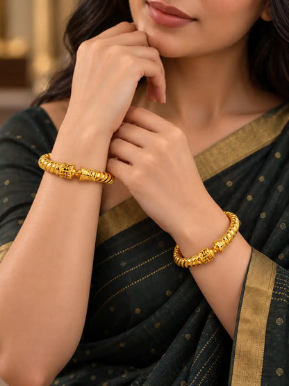 Gold Plated Wedding Hexa Crown Kada