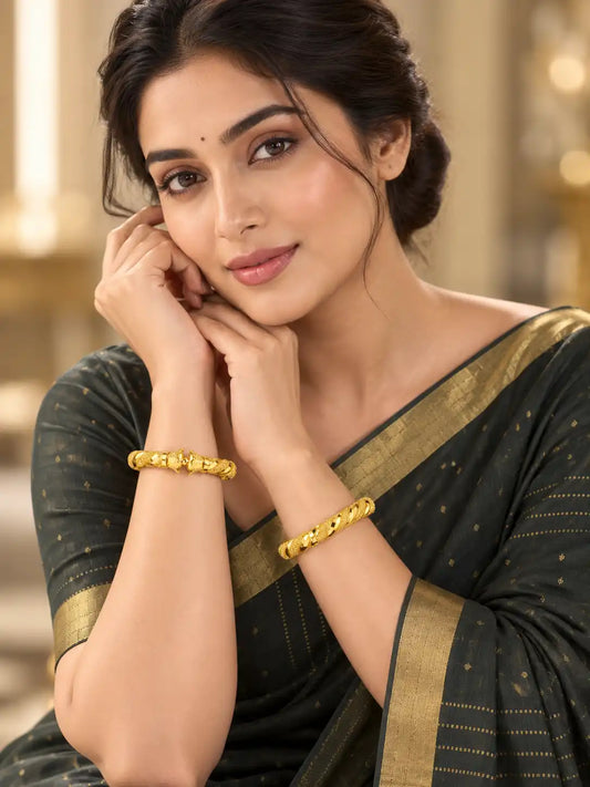 Gold Plated Wedding Twisted Rope Kada