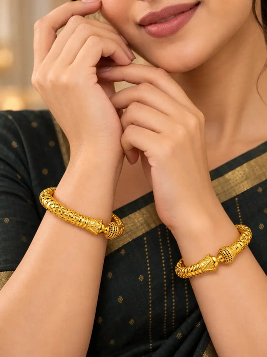 Gold Plated Wedding Temple Dome Kada