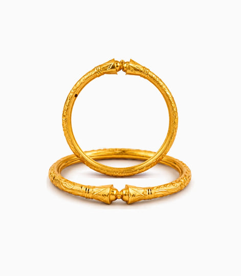 Gold Plated Wedding Floral Engraved Kada