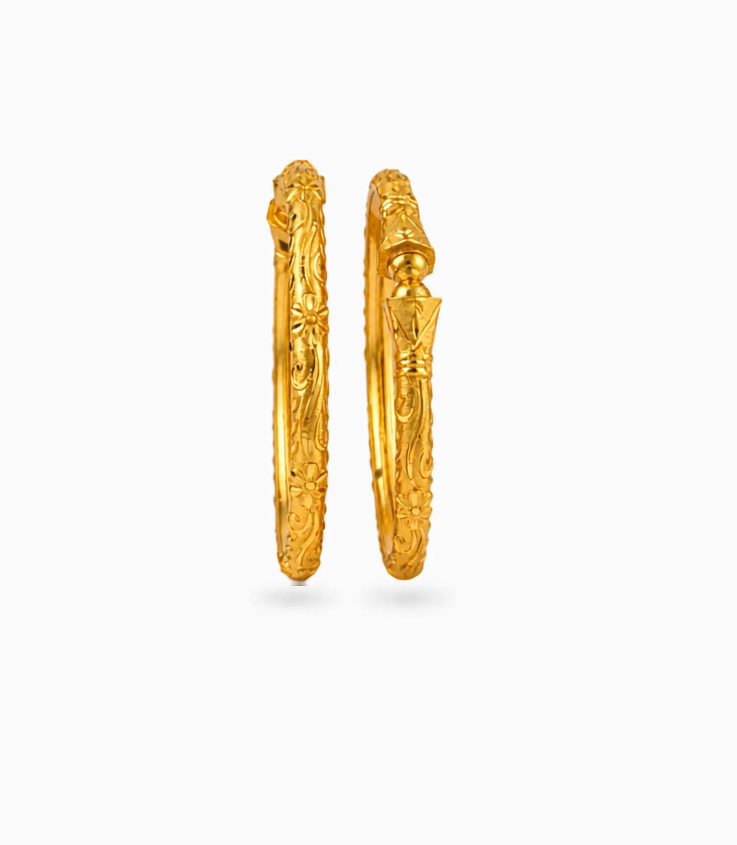 Gold Plated Wedding Floral Engraved Kada