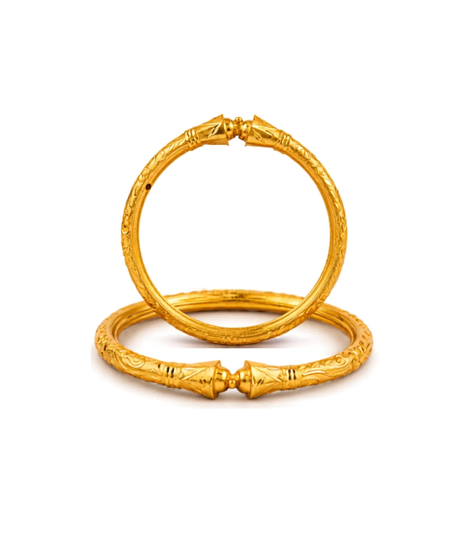 Gold Plated Wedding Floral Engraved Kada