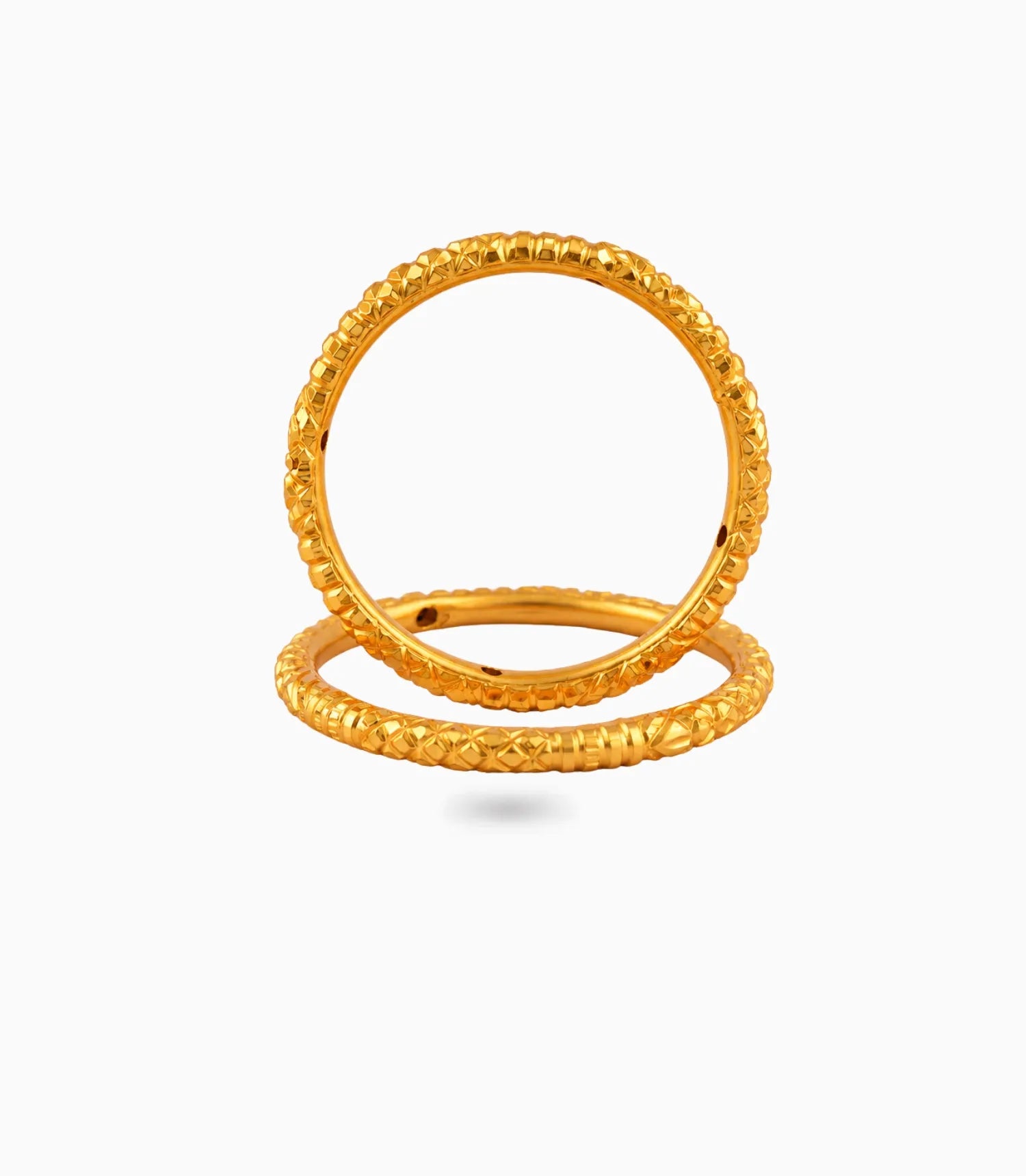 Gold Plated Wedding Floral Barrel Cut Kada