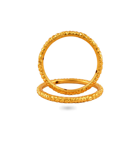 Gold Plated Wedding Floral Barrel Cut Kada