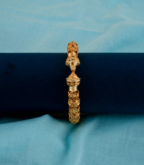 Gold Plated Wedding Rose Designed Single Kada