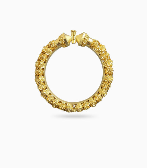 Gold Plated Wedding Rose Designed Single Kada