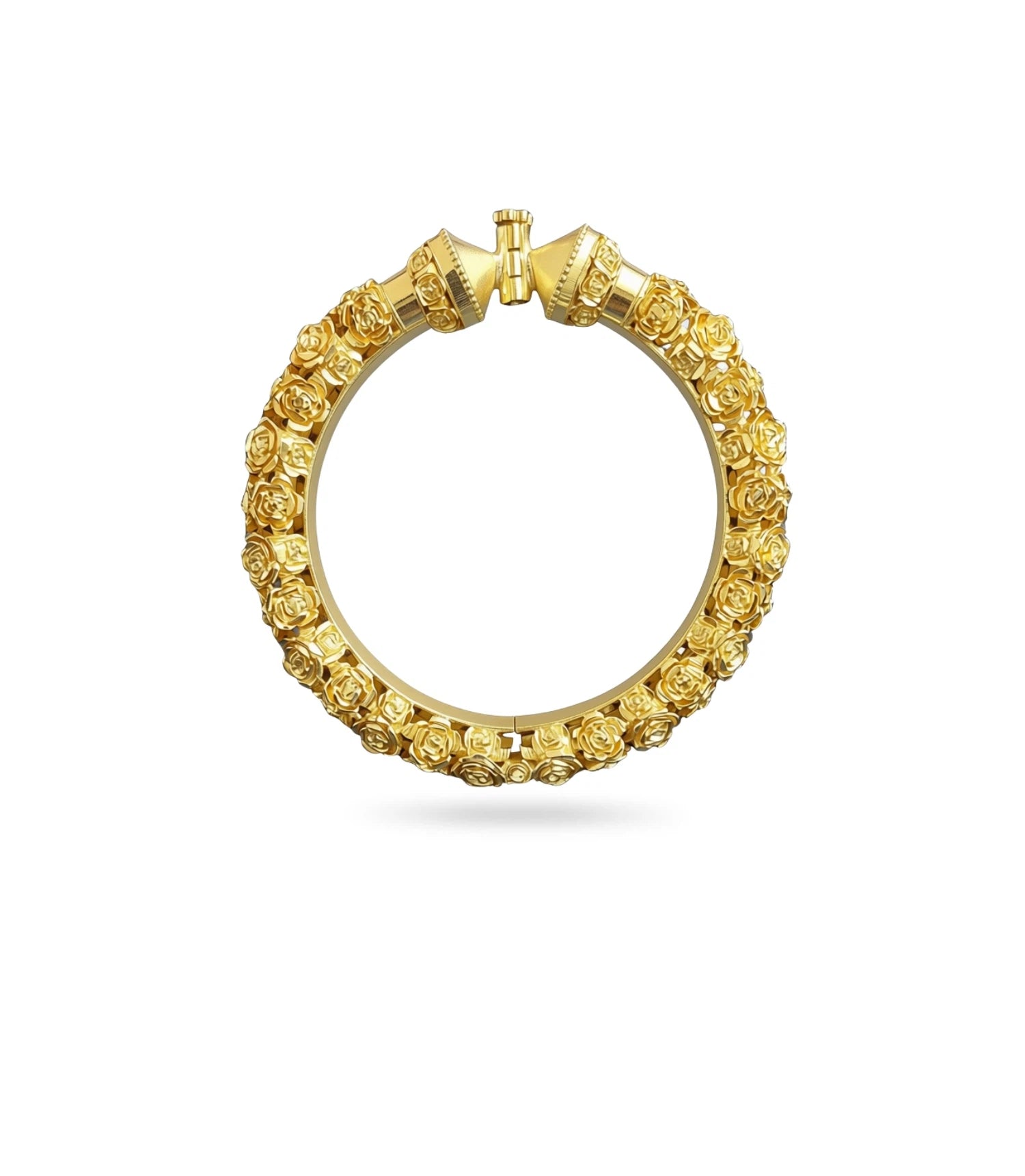 Gold Plated Wedding Rose Designed Single Kada