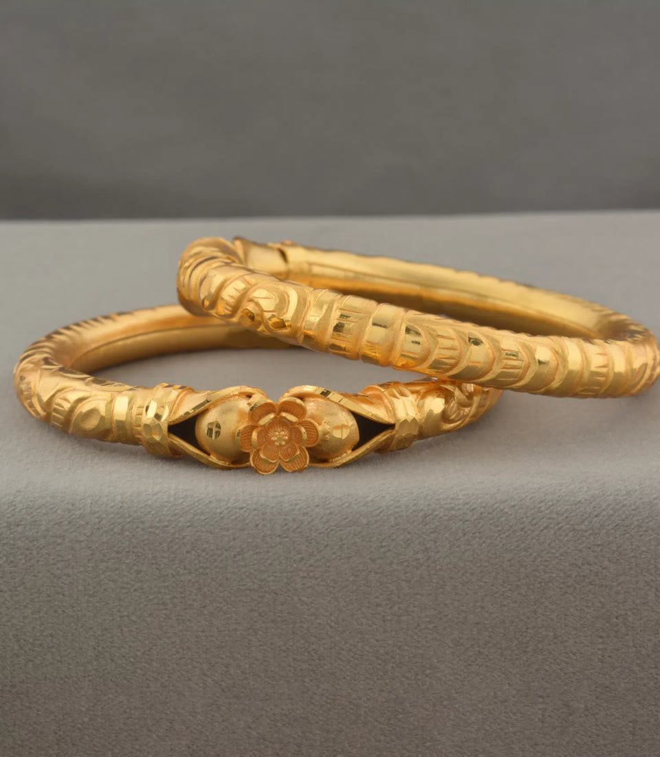 Gold Plated Wedding Blossom Heart Kada