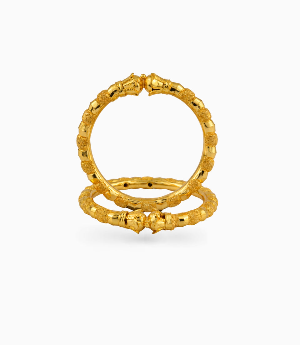 Gold Plated Wedding Ball & Floral Kada