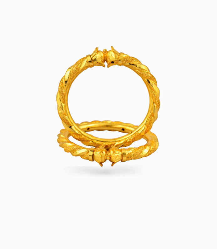 Gold Plated Wedding Twisted Rope Kada