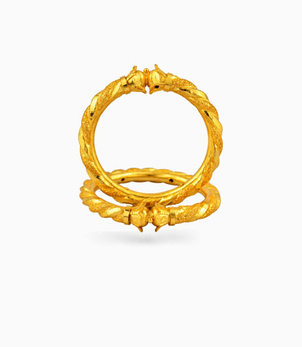 Gold Plated Wedding Twisted Rope Kada