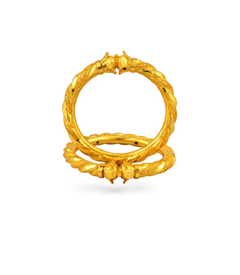Gold Plated Wedding Twisted Rope Kada