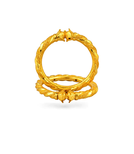 Gold Plated Wedding Twisted Rope Kada
