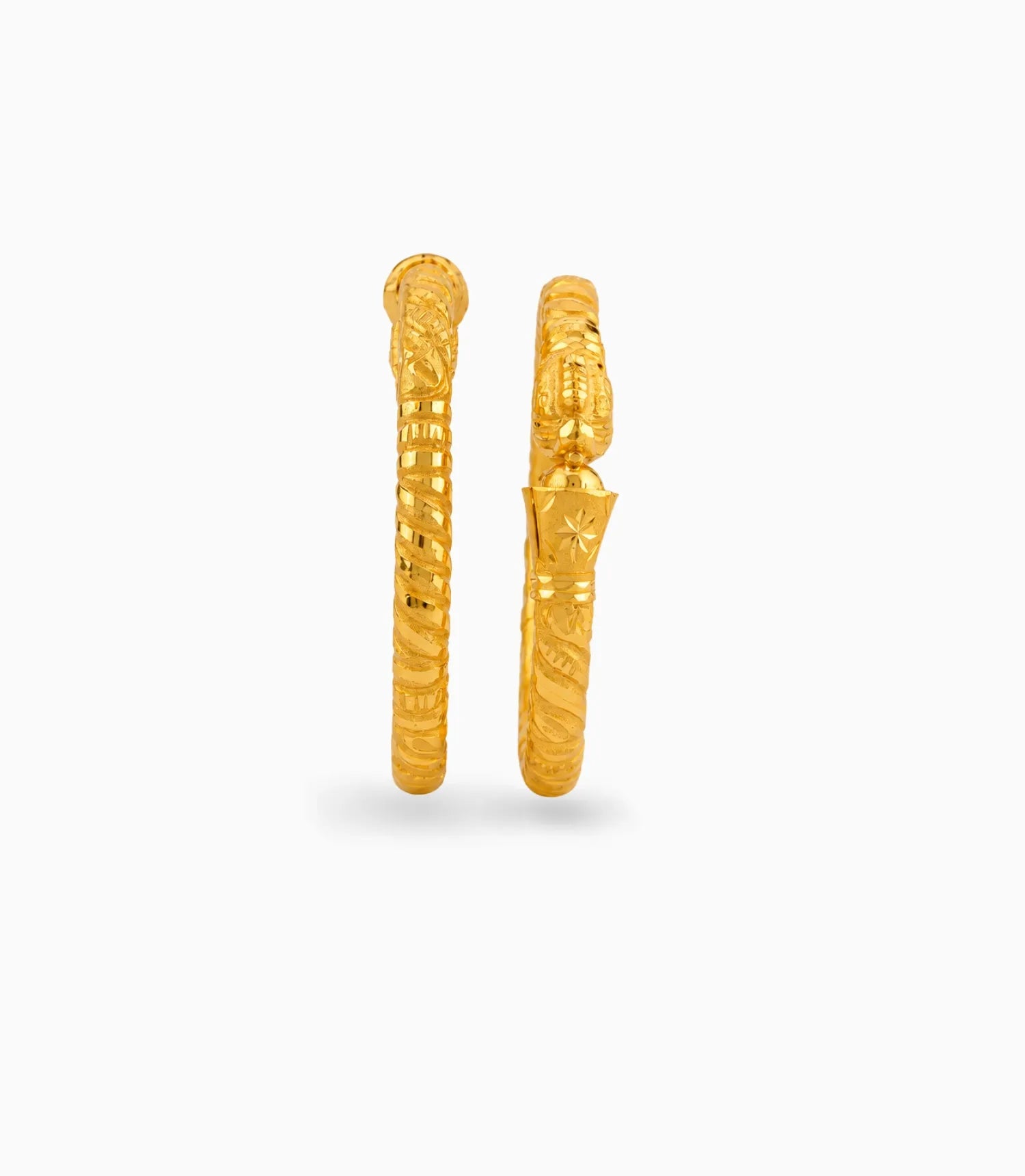 Gold Plated Wedding Gajmukh Twist Kada