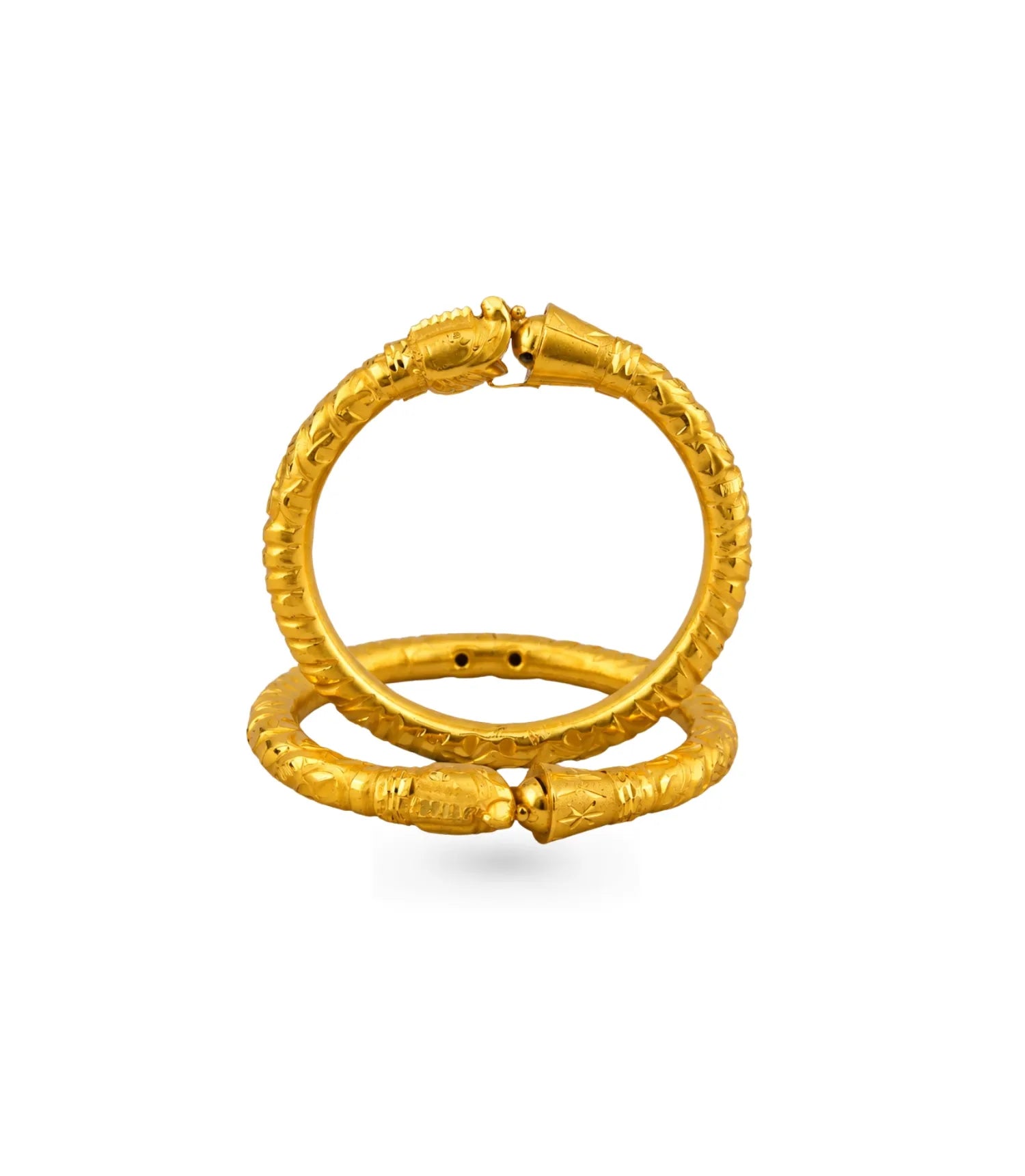 Gold Plated Wedding Gajmukh Twist Kada