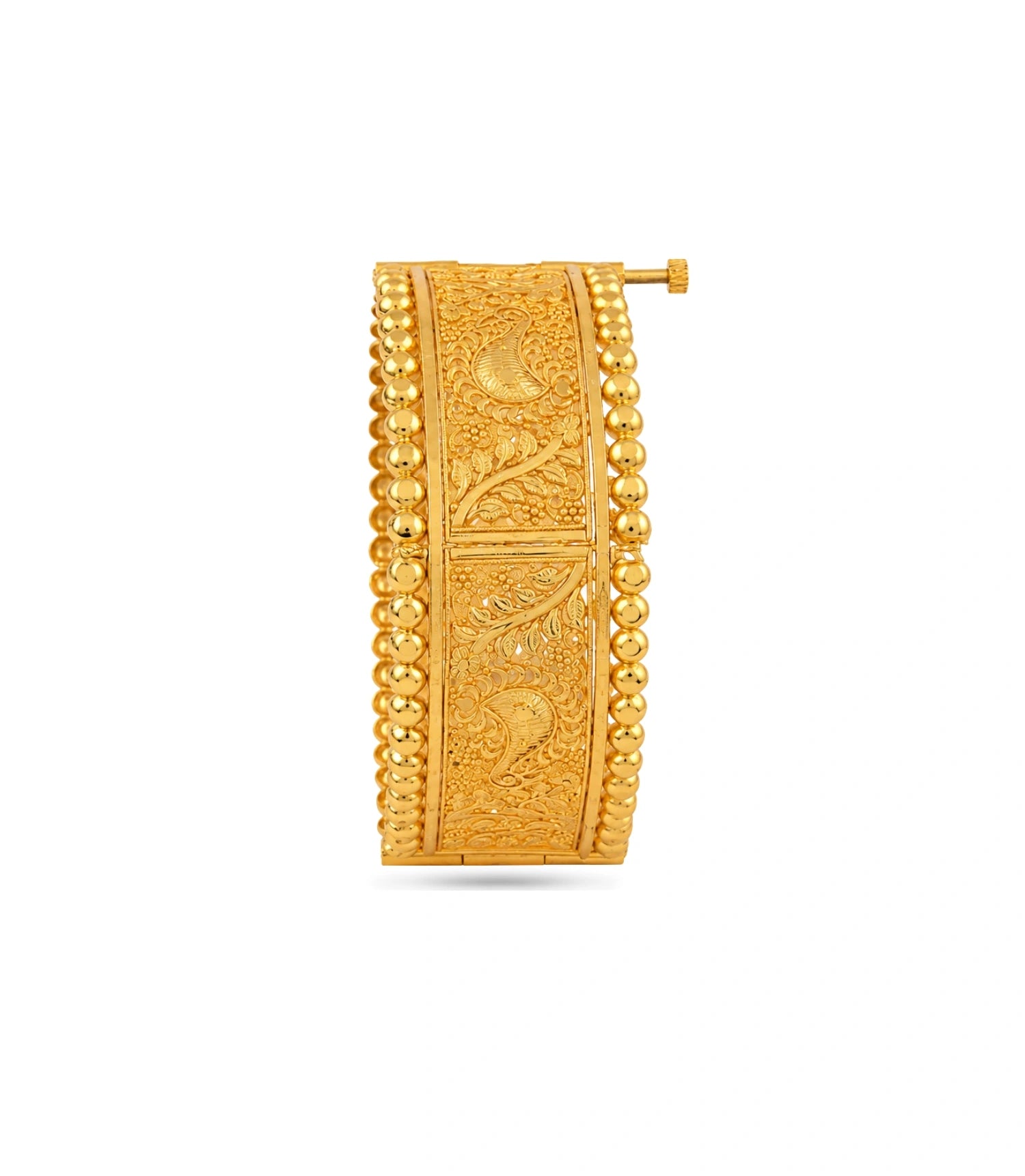 Gold Plated Wedding Mayur Single Bangle