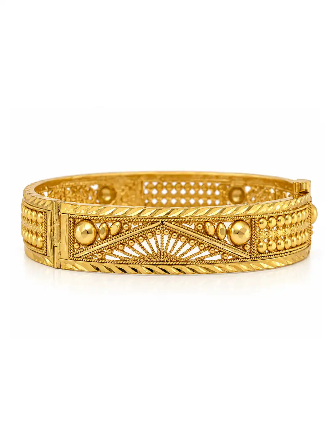 Gold Plated Openable Sunburst Single Bangle