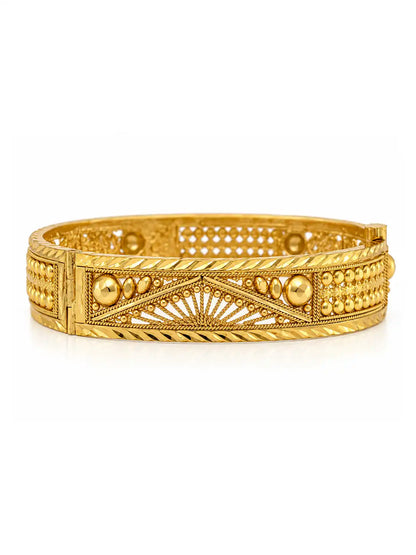 Gold Plated Openable Sunburst Single Bangle