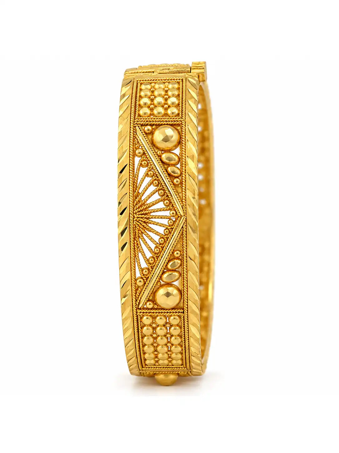 Gold Plated Openable Sunburst Single Bangle